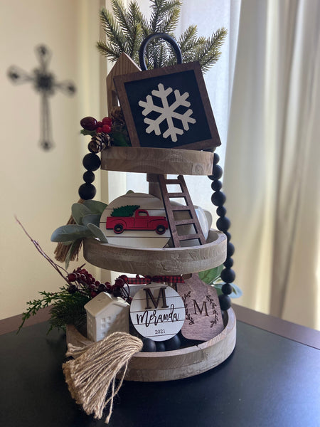 Personalized shiplap Christmas Ornament, wedding gift, farmhouse ornament, 2021 ornament, newlywed ornament, gift ornament