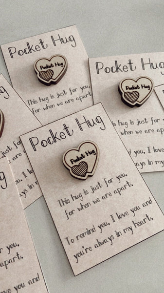 Pocket Hug, Love token, Wooden Pocket hug, Token, Love Reminder, keepsake, Gift for him, Gift for her
