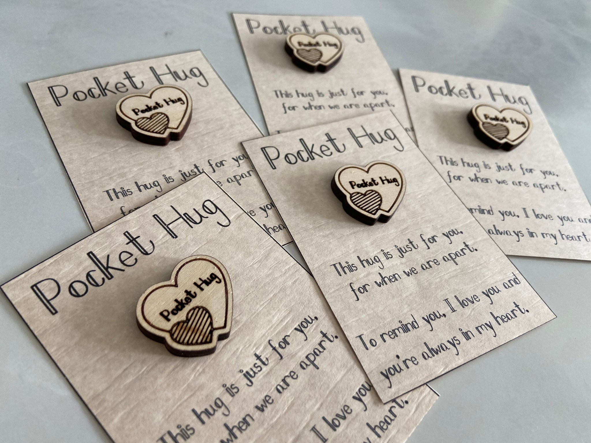 Handcrafted Wooden Pocket Hug Heart the Perfect Keepsake Gift