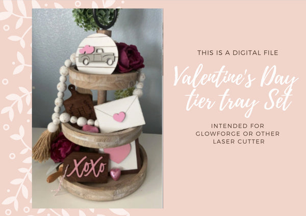 SVG Valentines Day Tiered Tray 3D Decor, Valentines day Decor, XOXO sign, Tiered Tray Decor