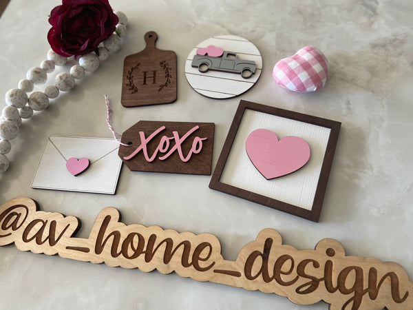 SVG Valentines Day Tiered Tray 3D Decor, Valentines day Decor, XOXO sign, Tiered Tray Decor